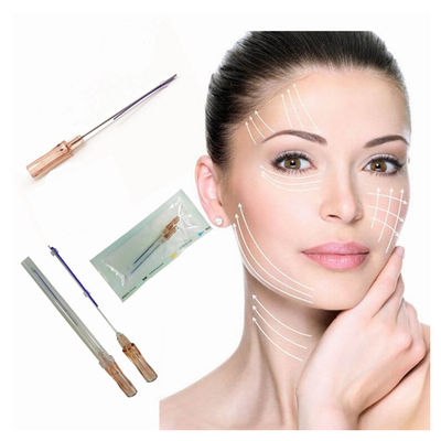 Facial Lift V Line Pdo Fishbone Molding Thread18g 100mm 120mm fili di sutura con ago per la modellazione del viso Cog Mono