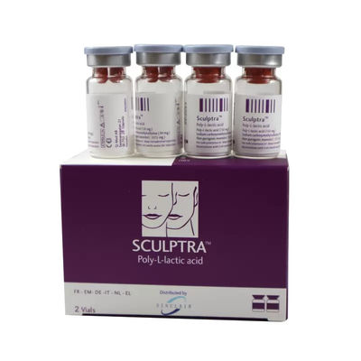 2 flaconcini polvere sculptra Plla Acido Polilattico Stimolare Collagene Sculptra