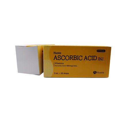 Vitamina C Acido ascorbico di Huons Vitamina idrosolubile Ogni scatola contiene 50 laroscorbina iniettabile 0,5 g/2 ml