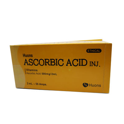 Vitamina C Acido ascorbico di Huons Vitamina idrosolubile Ogni scatola contiene 50 laroscorbina iniettabile 0,5 g/2 ml