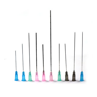 Fabbricazione all'ingrosso in acciaio inossidabile di riempimento cutaneo di viso 22g 23g 25g 38mm 50mm flessibile fine e contundente micro punta cannula ago