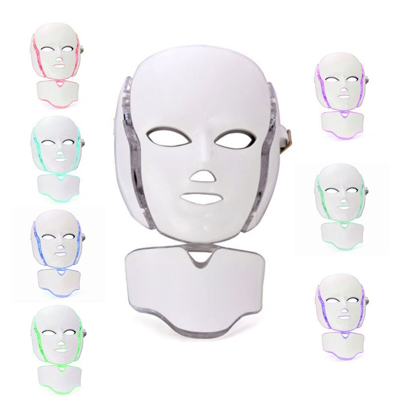 Beauty 7 Color LED Facial Mask Photon Light Skin Rejuvenation Facial Skin Care LED Light Mask Con Collo